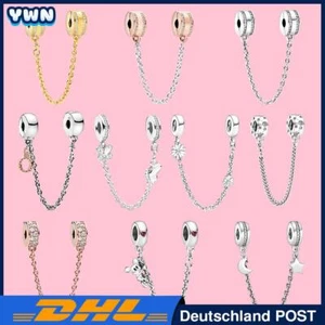 YWN Frauen Charm DIY CZ Damen Sicherheitskette 925 Sterling Silber für Armband - Bild 1 von 11