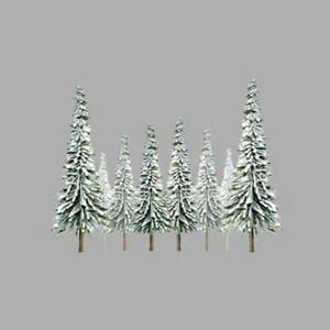 JTT Snow-Covered Spruce Trees 4 to 6in 10.2 to 15.2cm Tall pkg(24) 92007 - Picture 1 of 1