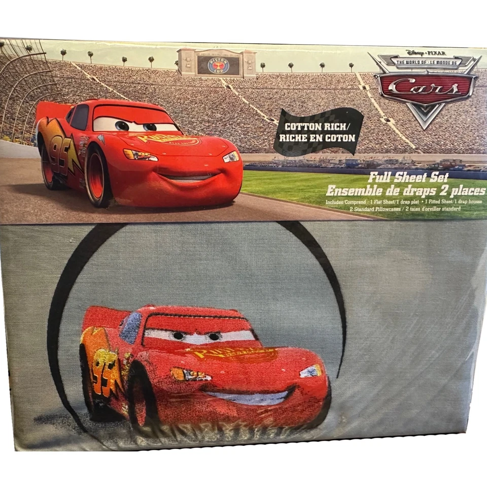 Disney Pixar Cars 2 Full Sheet Set for Kids - 4 Pieces Multicolor Bedding Set - Image 1 of 2