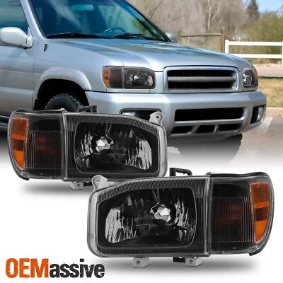 For 1999-2004 Nissan Pathfinder Headlight w/Corner 4pc OE Style Black Assembly - Image 1 of 4