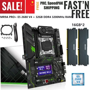 X99 MR9A PRO Motherboard LGA 2011-3 + E5 2680 V4 32GB DDR4 3200MHz WIFI/NVMe M.2 - Picture 1 of 12