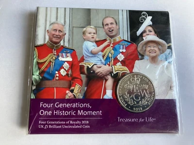 Simply Coins~ 2018 FOUR GENERATIONS OF ROYALTY 5 POUND ROYAL MINT PACK BU BUNC - Image 1 of 4