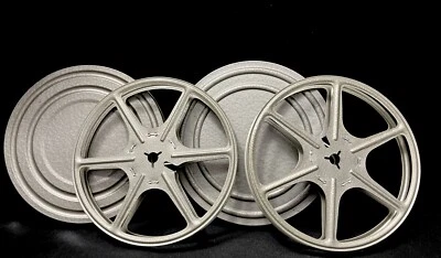 "Lote de 2 carretes y botes de metal vintage de 5"" sin marcar" Foto 1 de 4