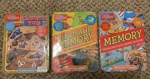 Magnetic Tin Travel Car Toy Memory Game Construction Trucks Dinosaurs Kids Toy - Picture 1 of 7