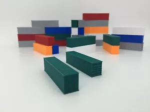 NEW (2) 48' HC Shipping Containers N Scale 1:160 - GREEN - MORE COLORS AVAILABLE - Picture 1 of 8