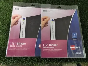 Lot 2 Avery Binder Spine Inserts 1.5" Spine Width 25/Pack 89105 - Picture 1 of 5