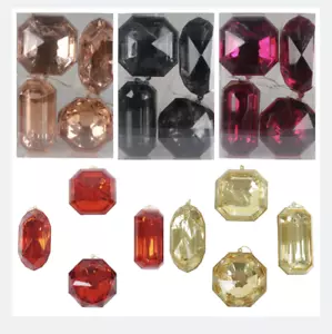 4pc Set Jewel Ornament Set, Jewel Ornaments, Gem Ornaments, Acrylic Choose Color - Picture 1 of 22