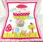 Circo Baby Quilt Comforter Blanket Up We Go Hot Air Balloon Fox Owl 30 x 40