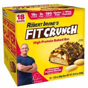 Chef Robert Irvine’s Fit Crunch Chocolate Peanut Butter Whey Protein 18CT NEW - Picture 1 of 7
