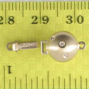 14K Yellow Gold Matte Diamond Clasp (9mm) - Picture 1 of 5