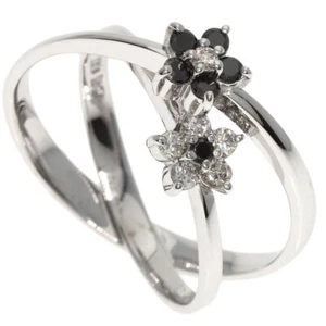 Ponte Vecchio Ring Black Diamond Diamond K18 White Gold - Picture 1 of 7