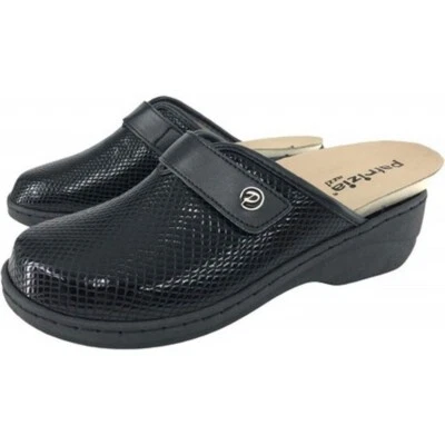 PATRIZIA AZZI 1790 NERO PANTOFOLE CIABATTE DONNA PLANTARE ESTRAIBILE VERA PELLE