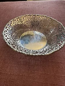 Sterling Silver Mussbach Pierced Nut Bowl 5 Inches 53.6 Grams Free Shipping - Picture 1 of 7