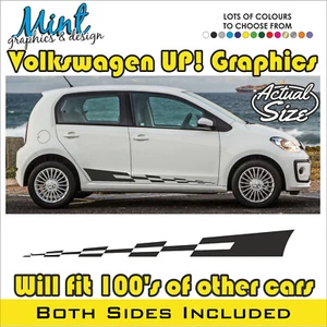 VW UP! Volkswagen Side 3 & 5 Door Stripes Decals Stickers Graphics FREE P&P 020 - Picture 1 of 4
