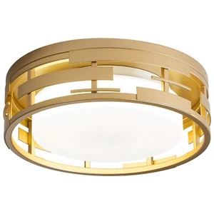 Dimmable LED Gold Farmhouse Ceiling Light, 12 Inch Flush Mount Ceiling Light ... - Picture 1 of 9