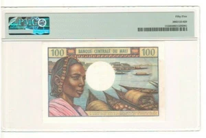 Gorgeous Mali 100 Francs 1972 p11 PMG 55 aUNC - Picture 1 of 2
