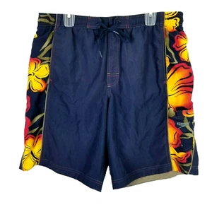 Speedo Board Shorts Men Size Medium Blue Yellow Orange Floral Pants - Picture 1 of 11