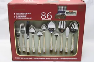 YC Silberschmiede 86 tlg Service für 12 & Servierset mit 24 Goldteller mit Aufbewahrungsbox - Bild 1 von 20