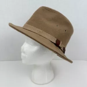Vintage Stetson Brown Felt Fedora Hat Union Made in USA Size Large - Picture 1 of 9