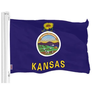 Bandera del Estado de Kansas G128 3x5 pies impresa 300D poliéster - interior/exterior - Imagen 1 de 5