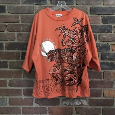 Sudadera De Colección All-ways Ropa Deportiva Leopardo Gato Gatito Deslumbrante Talla 22W Foto 1 de 4