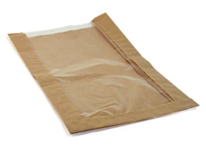 1000 Sichtstreifenbeutel Sichtfensterbeutel braun 22+5x34 cm Bäckertüten (72530) - Bild 1 von 1