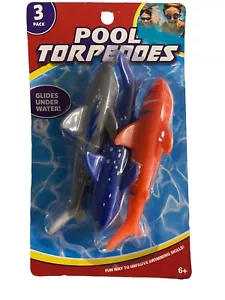 Shark Pool Torpedoes 3 Pack - Glides Under Water - Fun Way to Improve Swimming - Picture 1 of 4