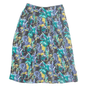 Falda para mujer línea A negra midi floral M - Imagen 1 de 6