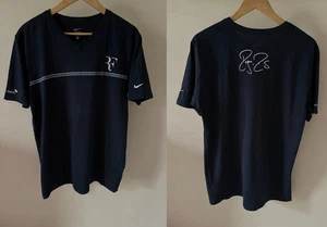 Nike Roger Federer Autograph print Short Sleeve T-Shirt   - sz L - Picture 1 of 10