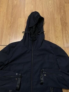 Reiss Jacket Mens Medium Navy Blue Hooded Full Zip Water Resistant Urban Style - Picture 1 of 9