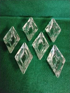 6 VINTAGE MCM DIAMANTFÖRMIGE ASCHENBECHER SCHWERES KLARGLAS NIE BENUTZT - Bild 1 von 4