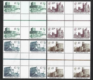 1988 Sg 1410/1413 Castle High Values Definitives Gutter Pairs MNH - Picture 1 of 2