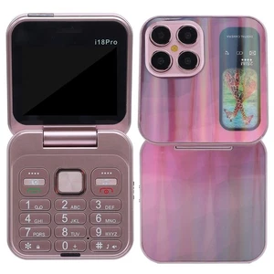 (Pinkish)Small Flip Mobile Phone 32MB RAM 32MB ROM 2.4 Inch Screen Big Buttons - Picture 1 of 12
