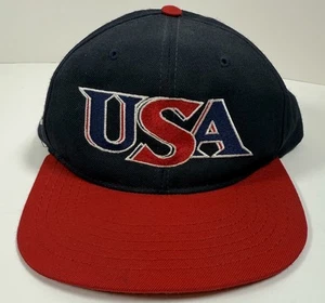 Vintage USA Olympic Training Center Cap Hat Snap Back USOTC Size A Just Red Blue - Picture 1 of 7