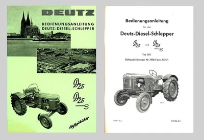 DEUTZ D 25  D 25 S Betriebsanleitung  Schlepper Original 1960  - Bild 1 von 3