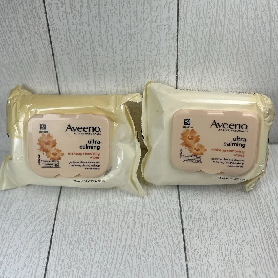 AVEENO ACTIVE NATURALS TOALLITAS DESMAQUILLANTES ULTRA CALMANTES 25 TOALLITAS (LOTE DE 2) Foto 1 de 3