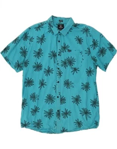 VOLCOM Mens Classic Fit Short Sleeve Shirt 2XL Blue Floral Cotton CF05 - Picture 1 of 3