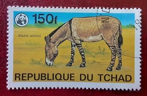 CHAD 1979 150f CTO WWF Animales en Peligro Burro Salvaje Mi 853 Scott 371 XF 4599-2 - Imagen 1 de 2