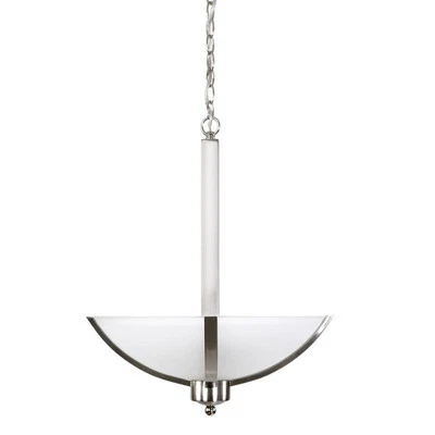 Chandelier YHD Alta Peak 3 Light Satin Steel w/ Glass Shade Modern - Image 1 of 4