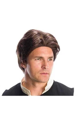 LICENSED HAN SOLO STAR WARS ADULT BROWN WIG HALLOWEEN COSTUME ACCESSORY - Image 1 of 2