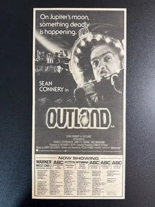 OUTLAND - SEAN CONNERY | 5X11" 1981 PRESS ADVERT / POSTER L467 - Imagen 1 de 1