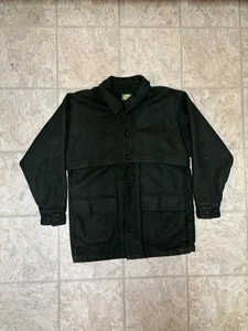Vintage Cabelas Forest Green Wool Mackinaw Cruiser Jacket Men’s Size Large - Picture 1 of 5