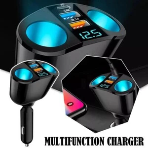 2in1 LED 2 Way Car Cigarette Lighter Socket Splitter Adapte D4P6 Charger O D0P1 - Photo 1 sur 12