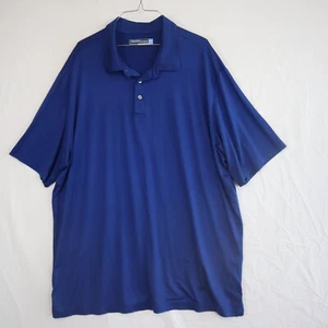 Roundtree & Yorke Polo Shirt Mens 2XLT Tall Performance Golf Blue Short Sleeve - Picture 1 of 6