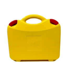 Lego gelb Hartplastik Tragetasche Aufbewahrungsbox mit Griff Teiler - Bild 1 von 7