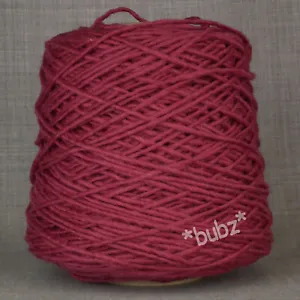 CHUNKY PURE SHETLAND WOOL MULBERRY PINK 500g CONE 10 BALLS KNITTING WEAVING YARN - Picture 1 of 3