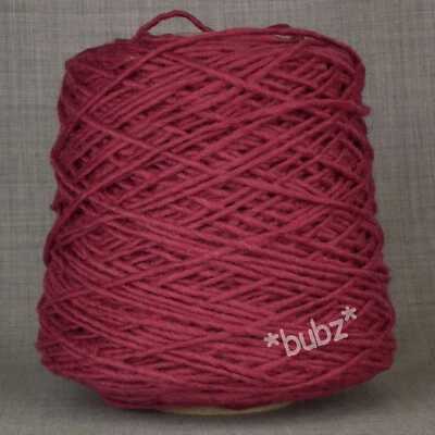 CHUNKY PURE SHETLAND WOOL MULBERRY PINK 500g CONE 10 BALLS KNITTING WEAVING YARN - Image 1 of 3
