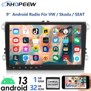 9" Android 13 Radio GPS Navegación Para VW GOLF 5 6 Polo 6R Touran Tiguan Passat B6 B7 - Imagen 1 de 17