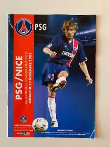 PARIS PSG PROGRAM - NICE - NOVEMBER 23, 2003 - GABRIEL HEINZE - Picture 1 of 2