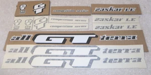 NOS GT Zaskar LE All Terra competition series Black Silver White DECALS Cro Mo - Picture 1 of 11